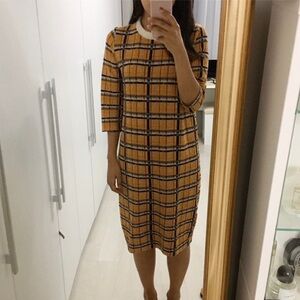 Zara Chic Plaid Midi Dress